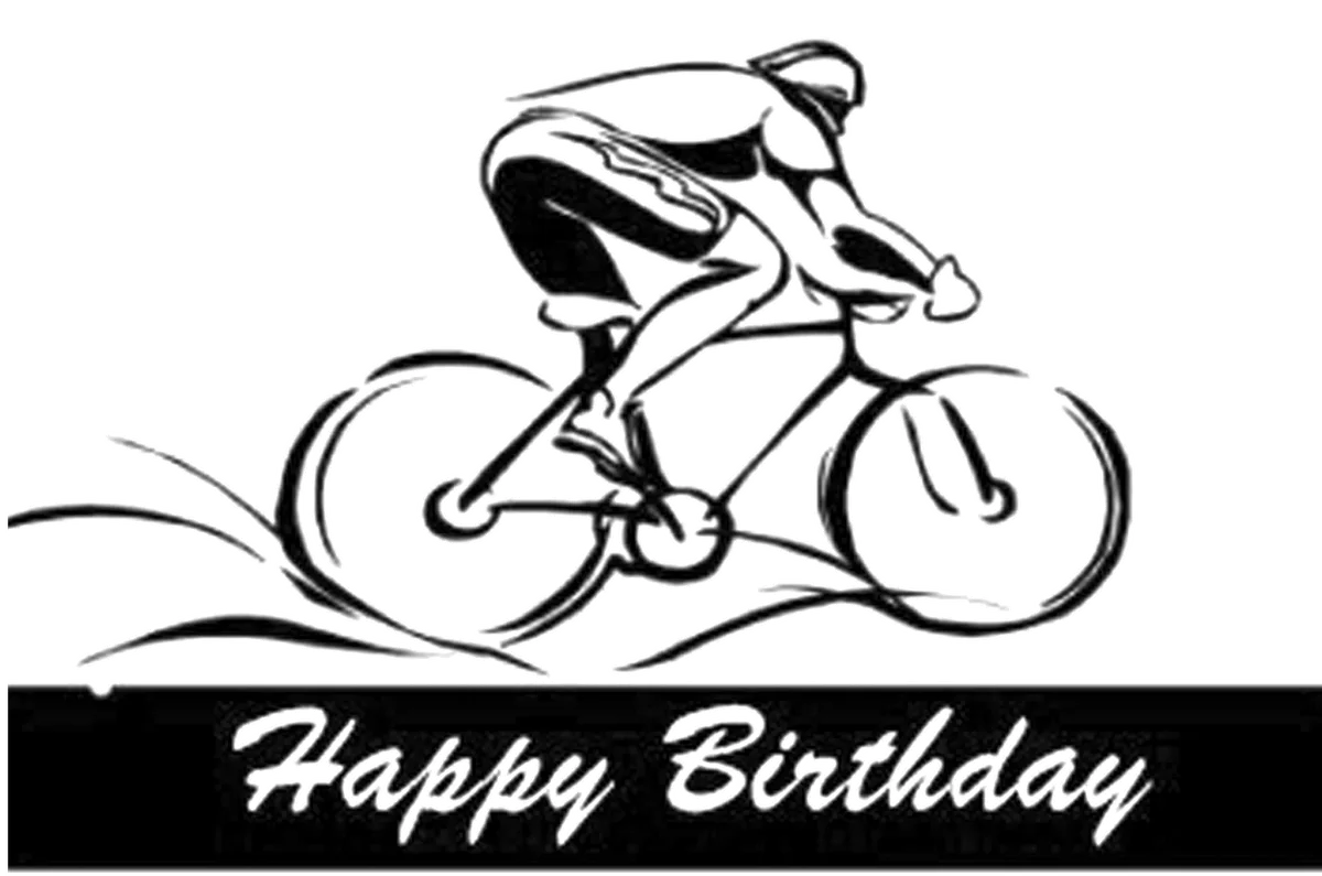 Happy Birthday Bicycle: bicycle t-shirt design with the words “Happy Birthday”
