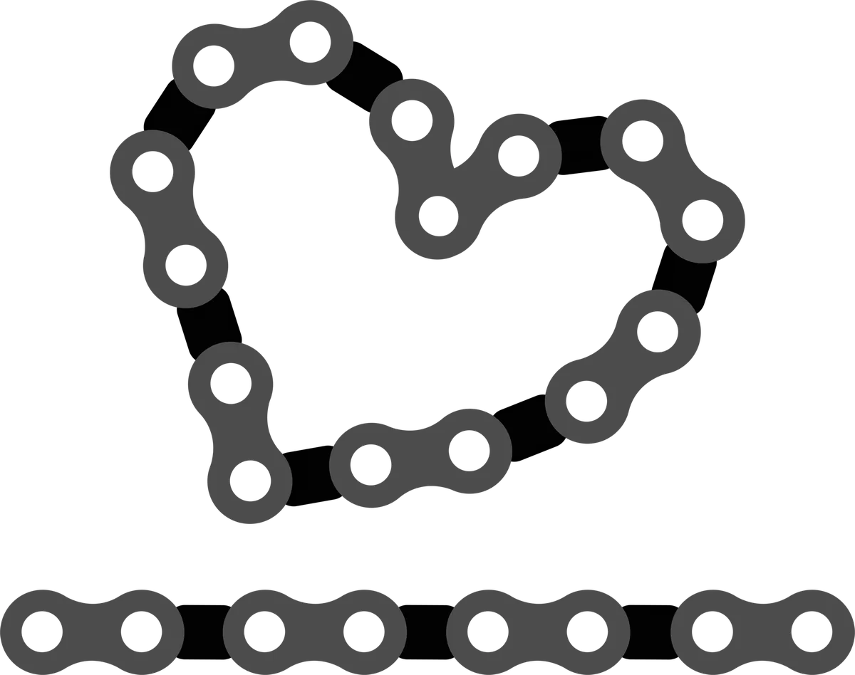 Cycling Chain Love: bicycle t-shirt design