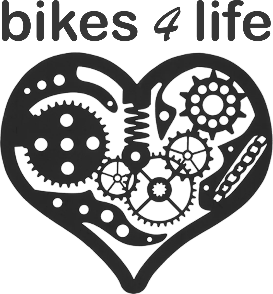 Bikes 4 Life: bicycle t-shirt design with the words “bikes 4 life”