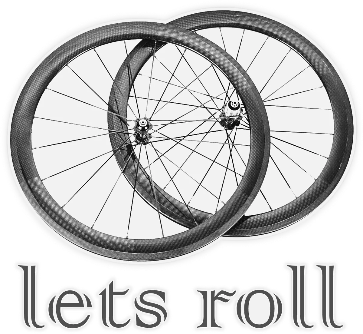 Lets Roll: bicycle t-shirt design with the words “lets roll”