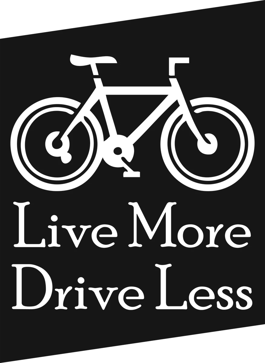 Live More Drive Less: bicycle t-shirt design with the words “Live More Drive Less”