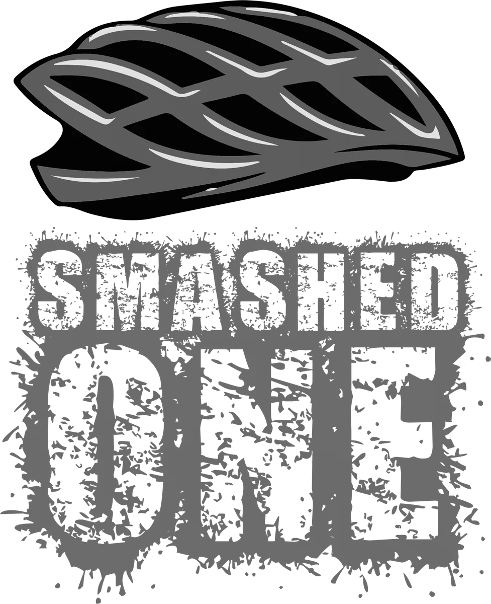 Smashed One: bicycle t-shirt design with the words “SMASHED ONE”