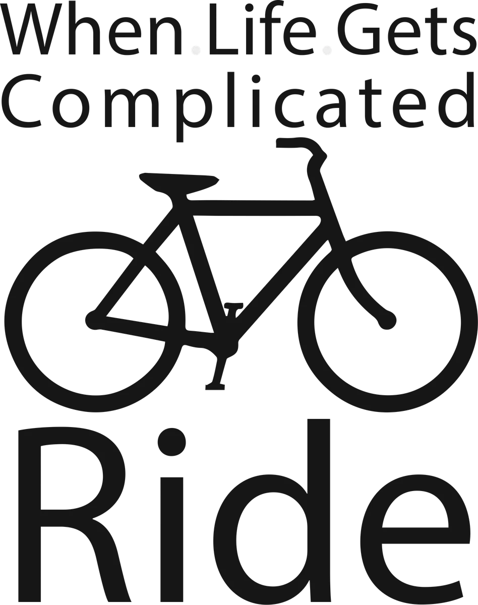 When Life Gets Complicated: bicycle t-shirt design with the words “When Life Gets Complicated Ride”