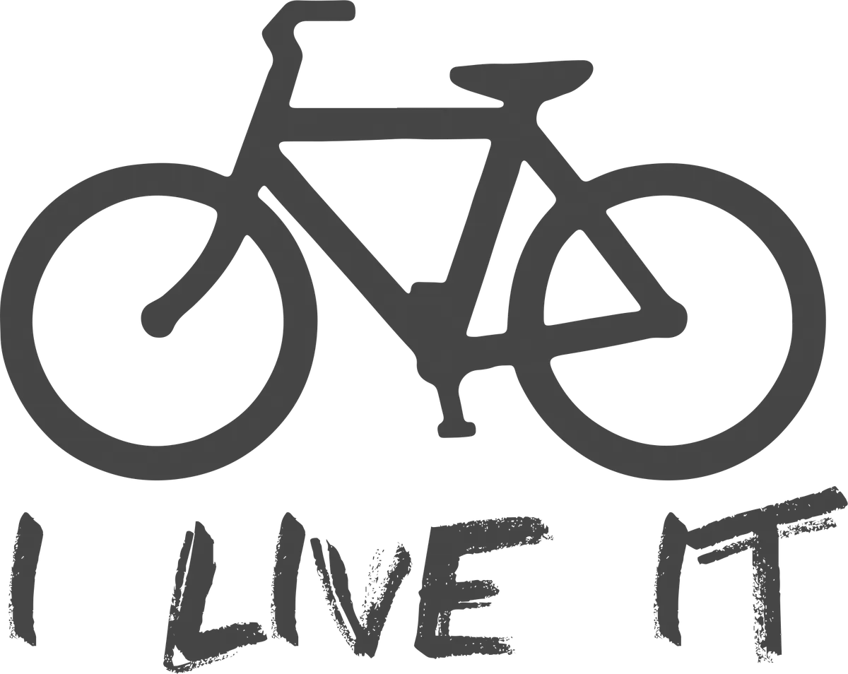 I Live It: bicycle t-shirt design with the words “I LIVE IT”