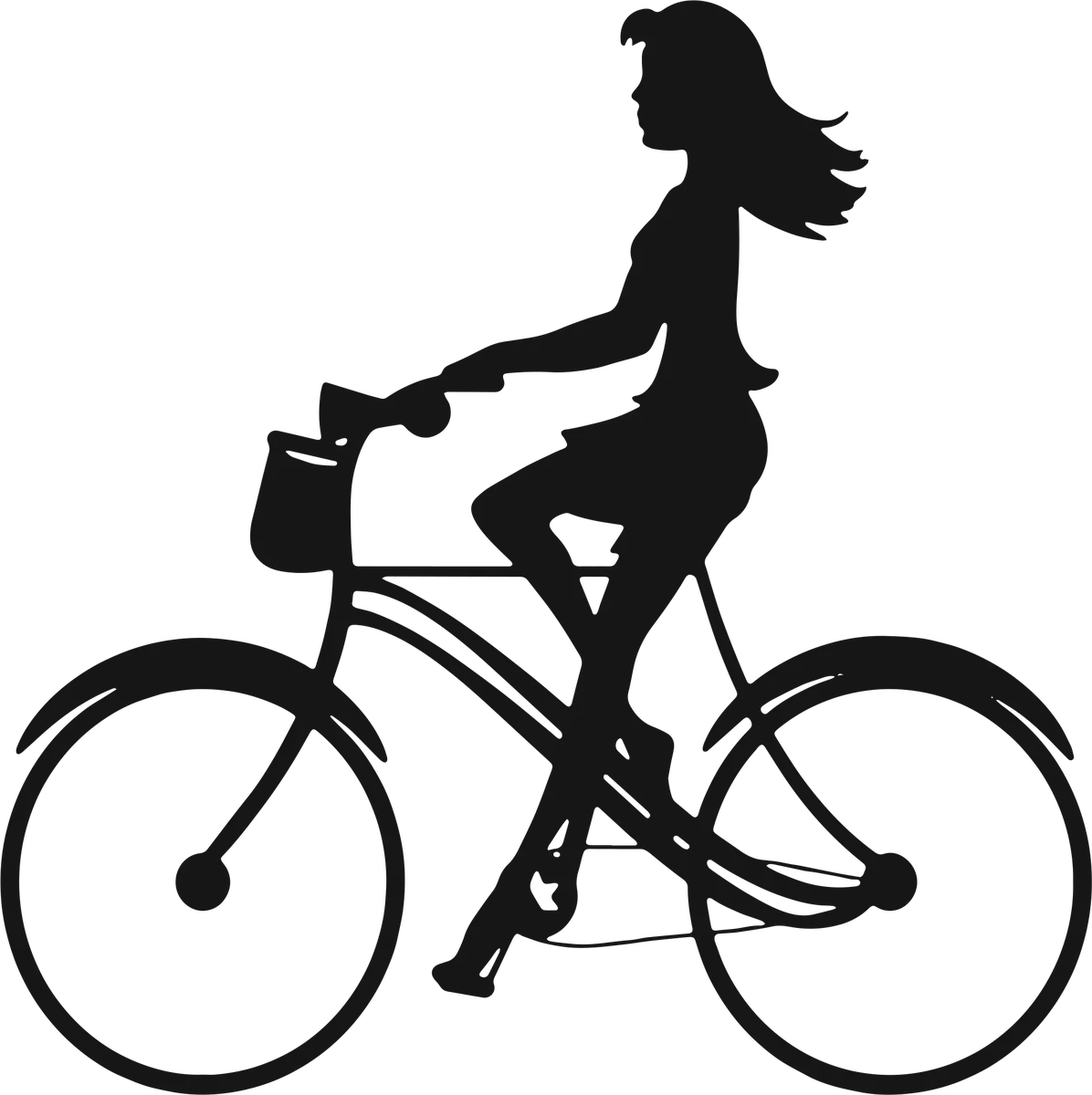 Lady Cyclist: bicycle t-shirt design