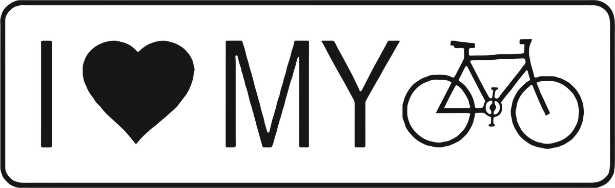 I (heart) my Bike: bicycle t-shirt design with the words “I LOVE MY BIKE”