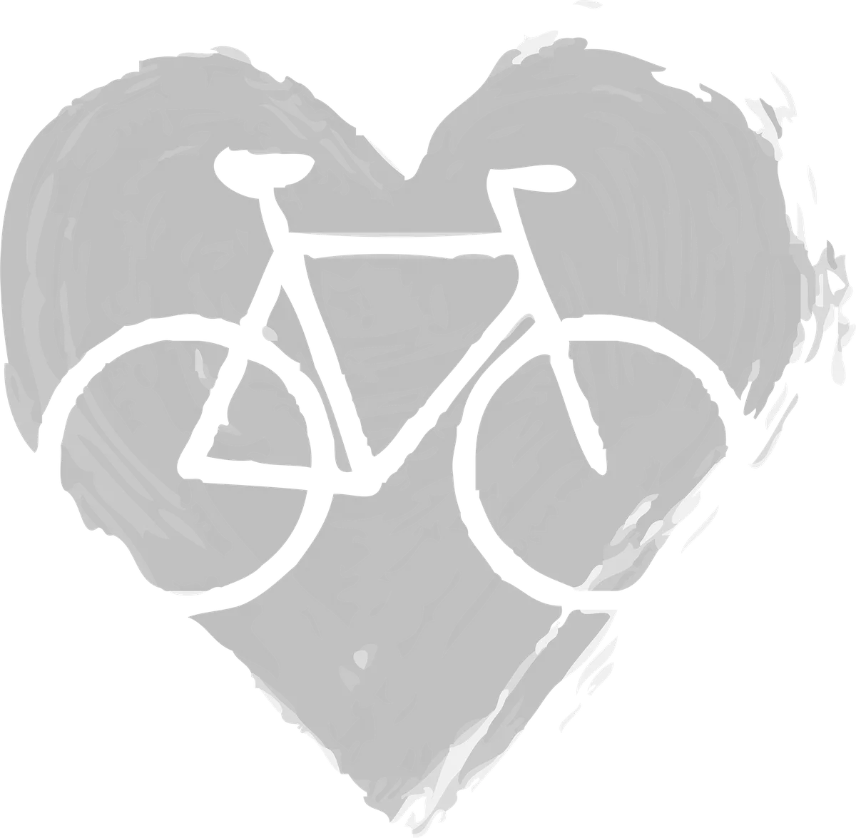 Bicycle in a Painted Heart: bicycle t-shirt design
