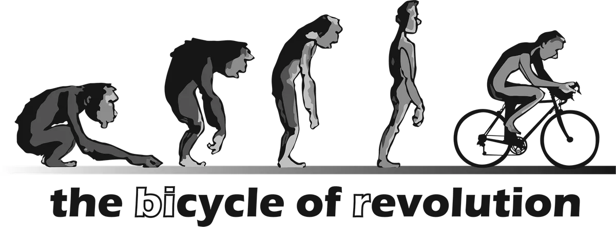 The Bicycle of Revoluation: bicycle t-shirt design with the words “the bicycle of revolution”