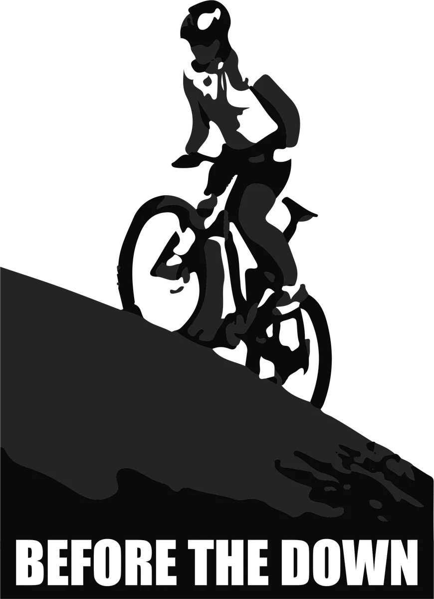 Before the Down: bicycle t-shirt design with the words “BEFORE THE DOWN”