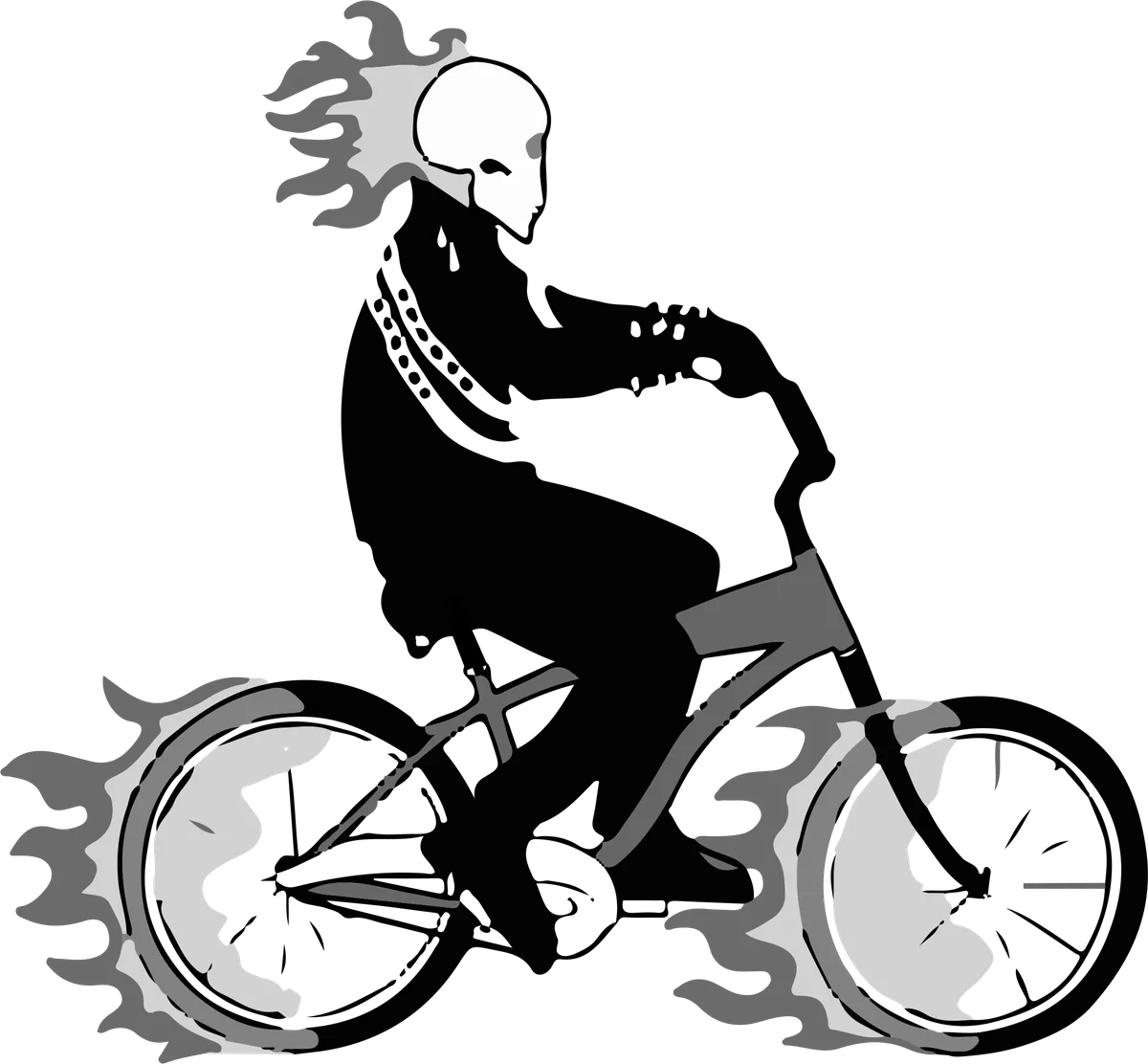 Bicycle Flame Rider: bicycle t-shirt design
