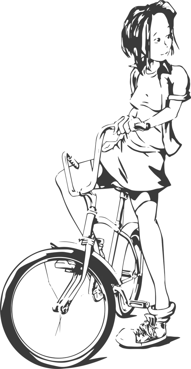 Girl on a Bicycle: bicycle t-shirt design