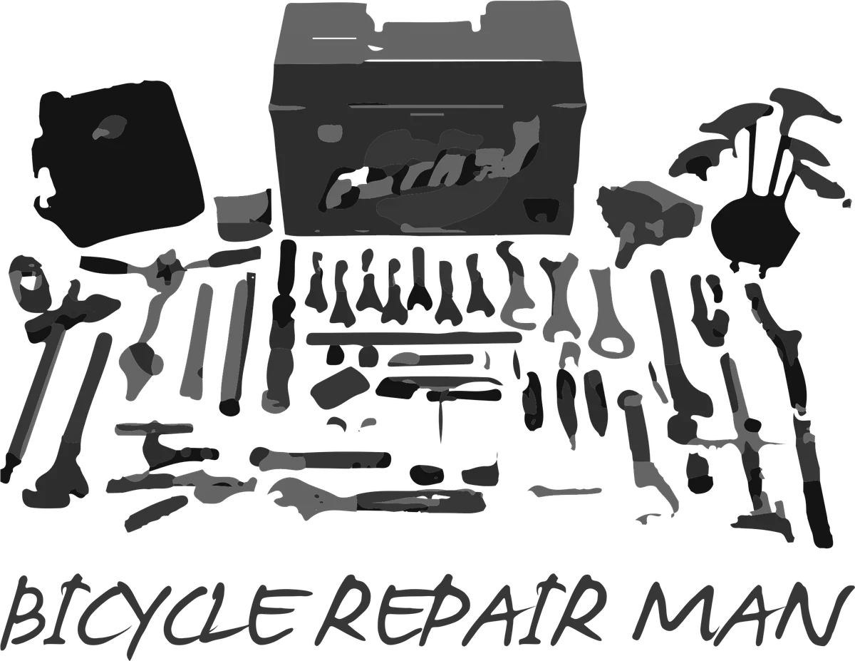 Bicycle Repair Man: bicycle t-shirt design with the words “BICYCLE REPAIR MAN”