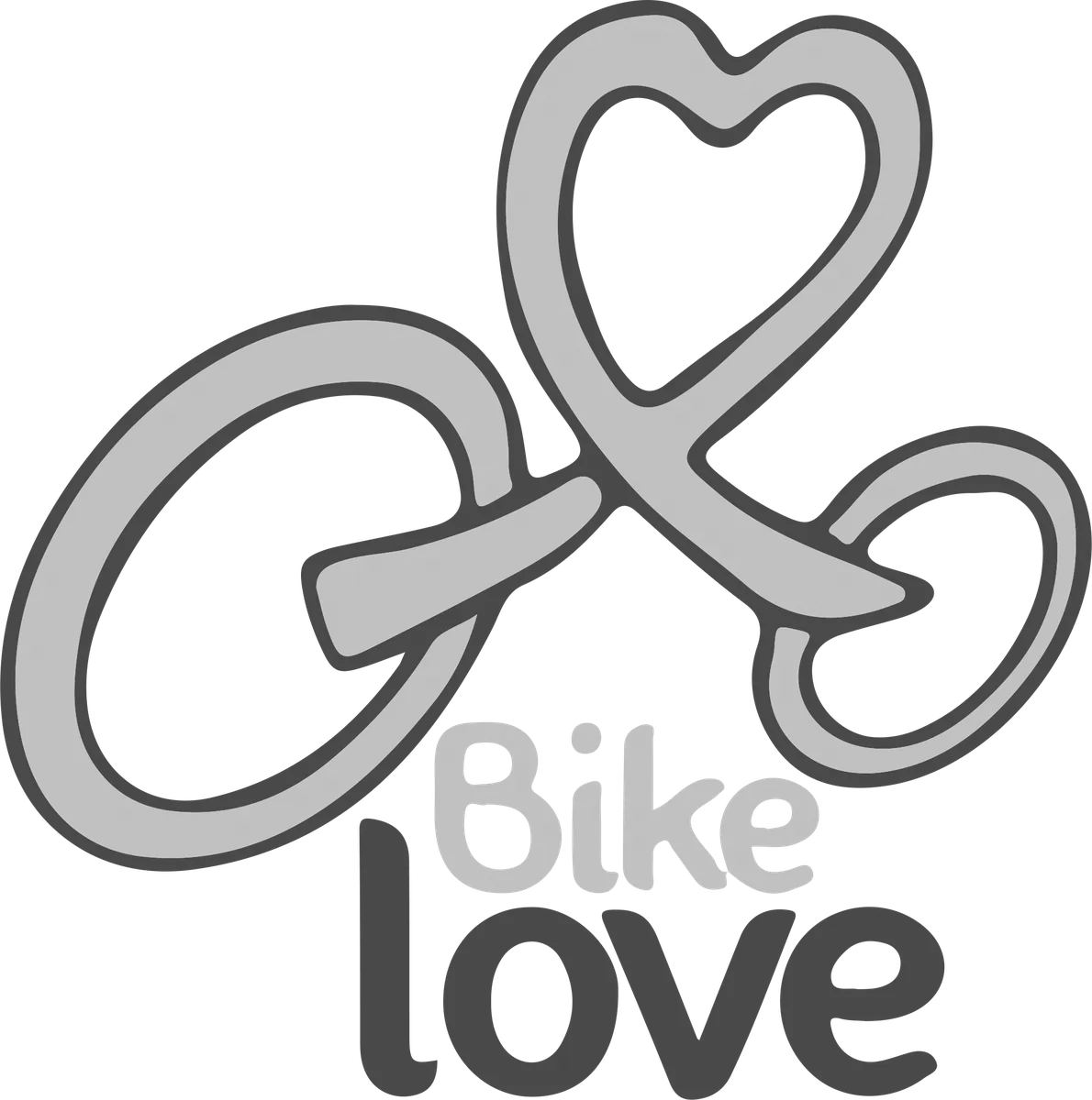 Bike Love: bicycle t-shirt design with the words “Bike love”