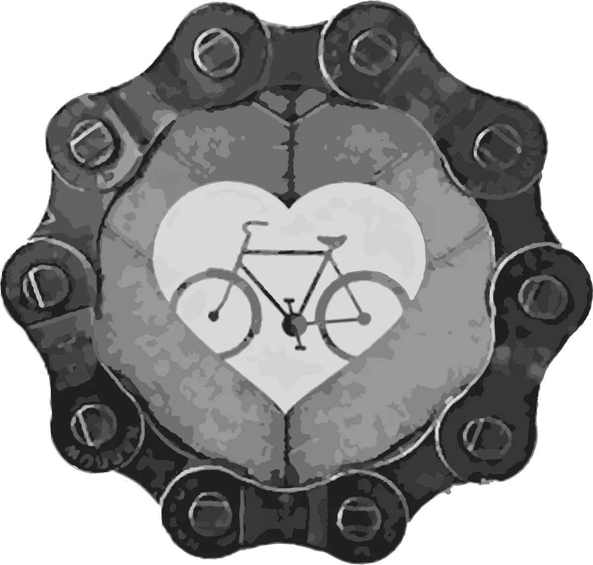 Chain Heart Bicycle: bicycle t-shirt design