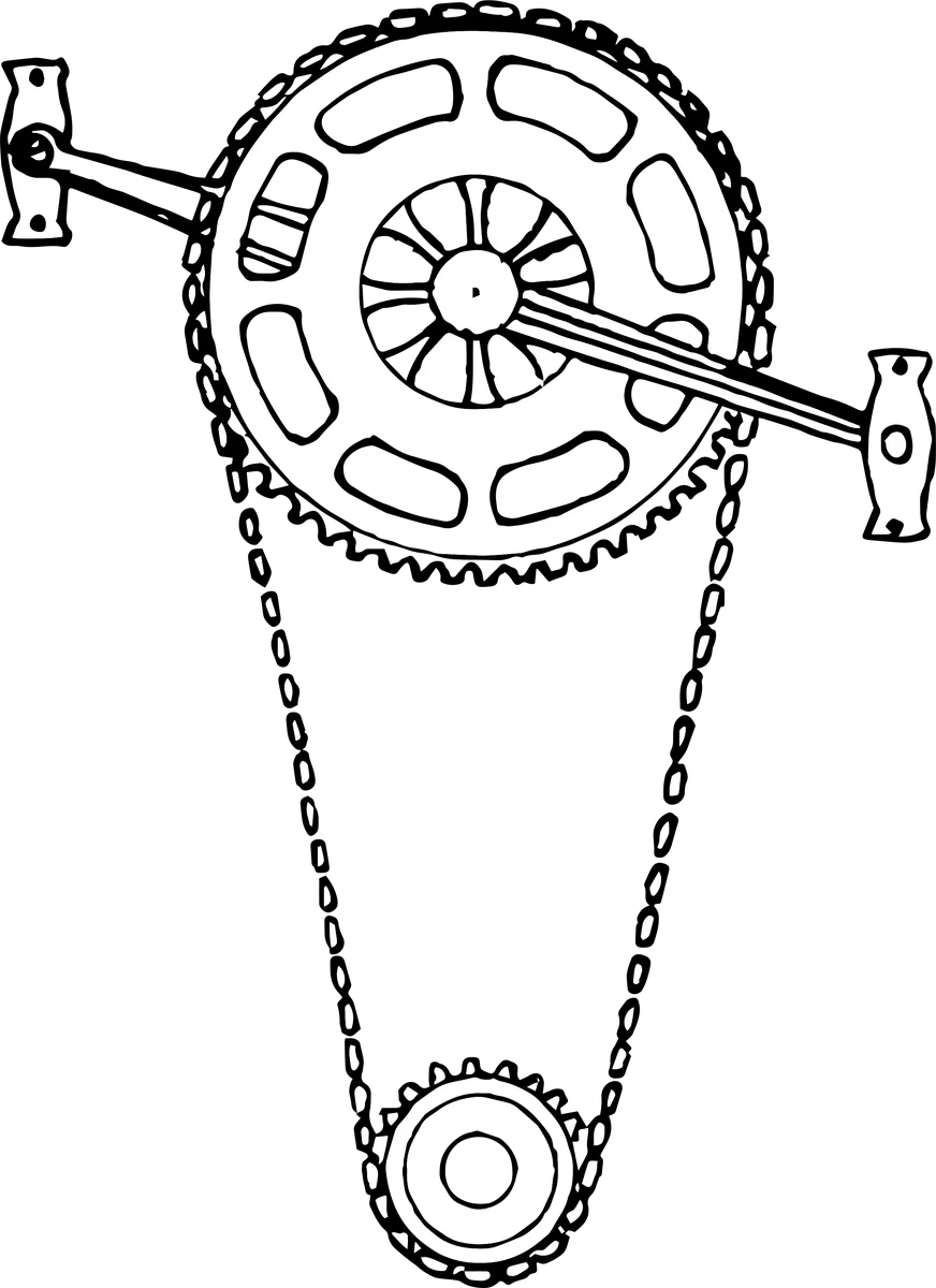 Crankset and Chain: bicycle t-shirt design
