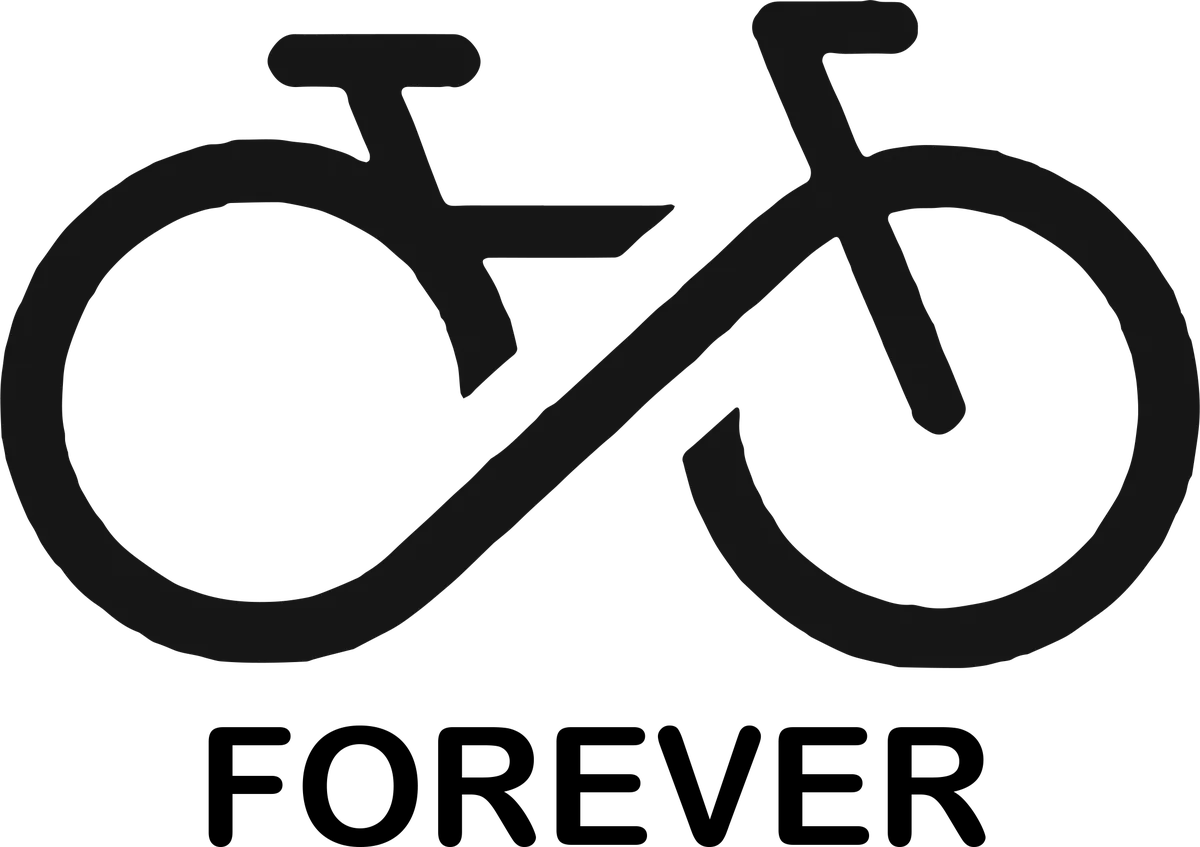 Forever: bicycle t-shirt design with the words “FOREVER”