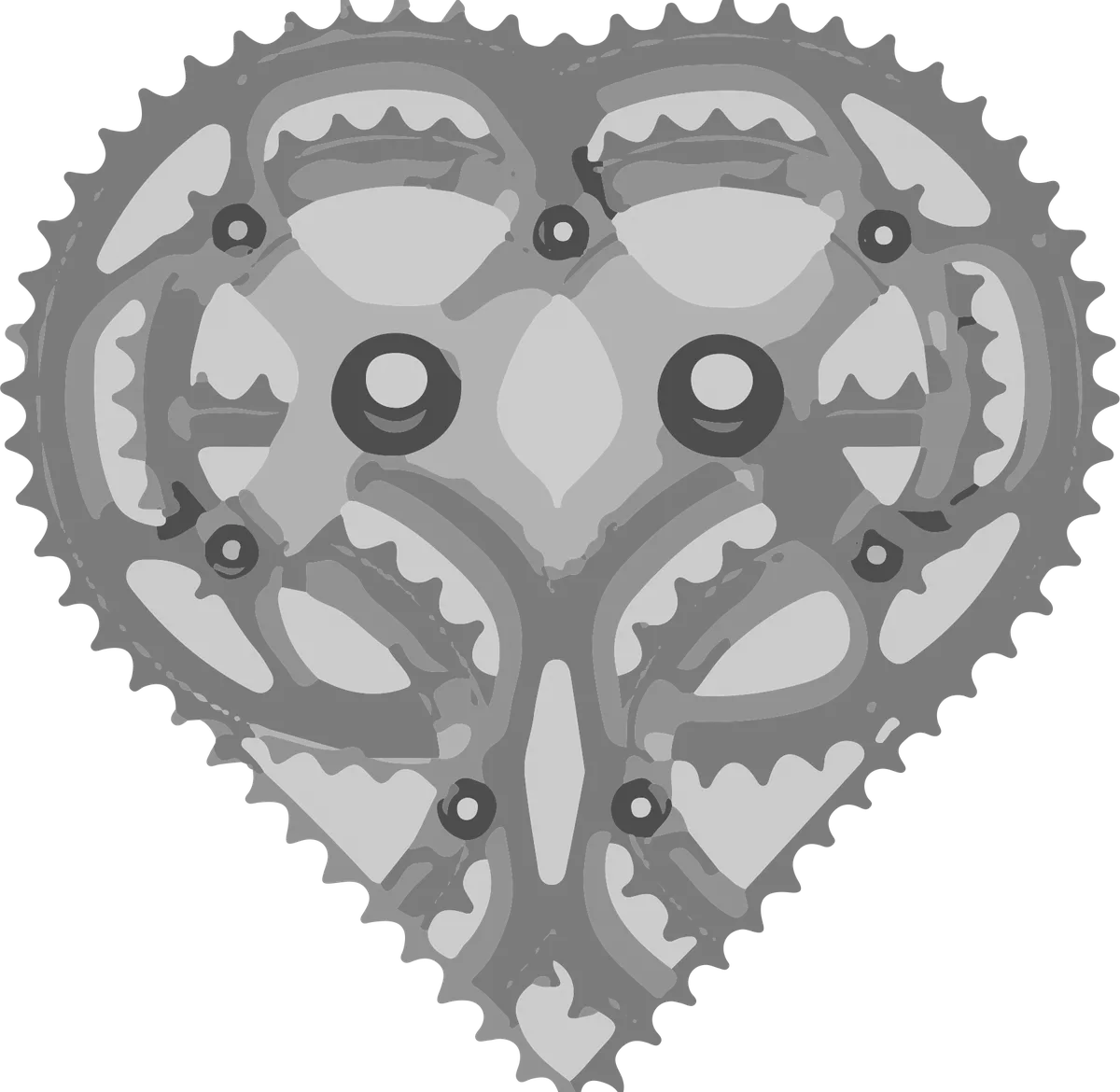 Heart of Cogs: bicycle t-shirt design