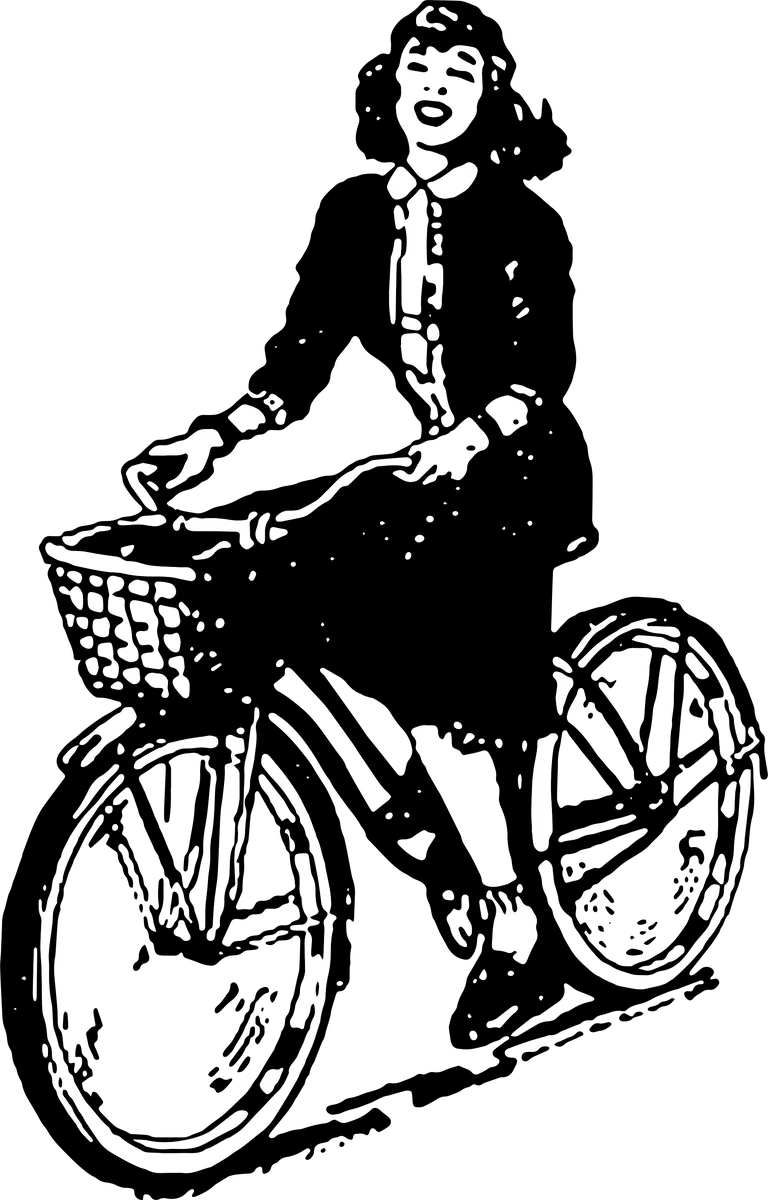 Lady on her Bicycle: bicycle t-shirt design