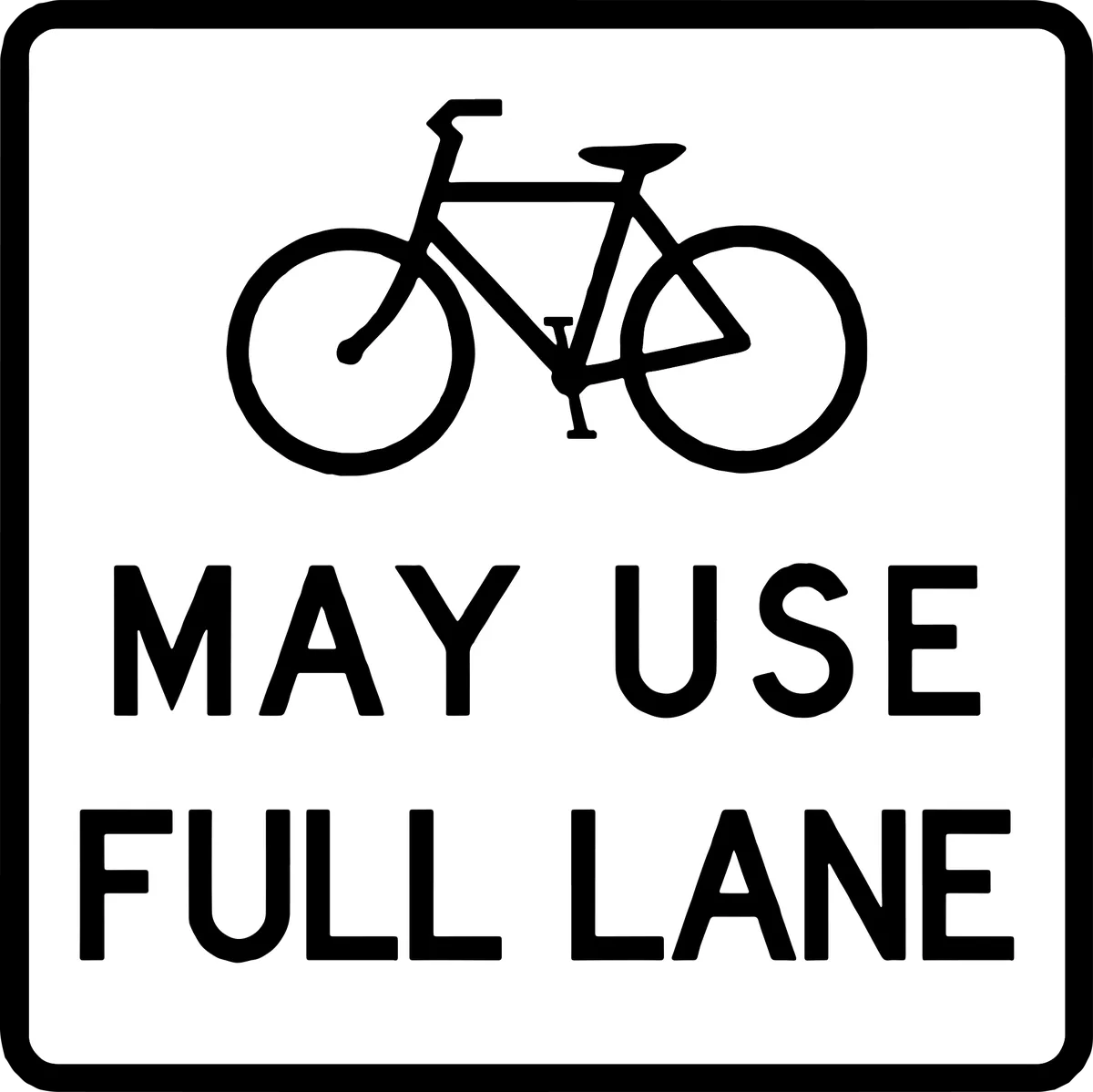 May Use Full Lane: bicycle t-shirt design with the words “MAY USE FULL LANE”