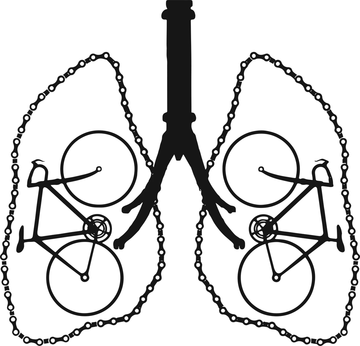 Bicycle Lungs: bicycle t-shirt design