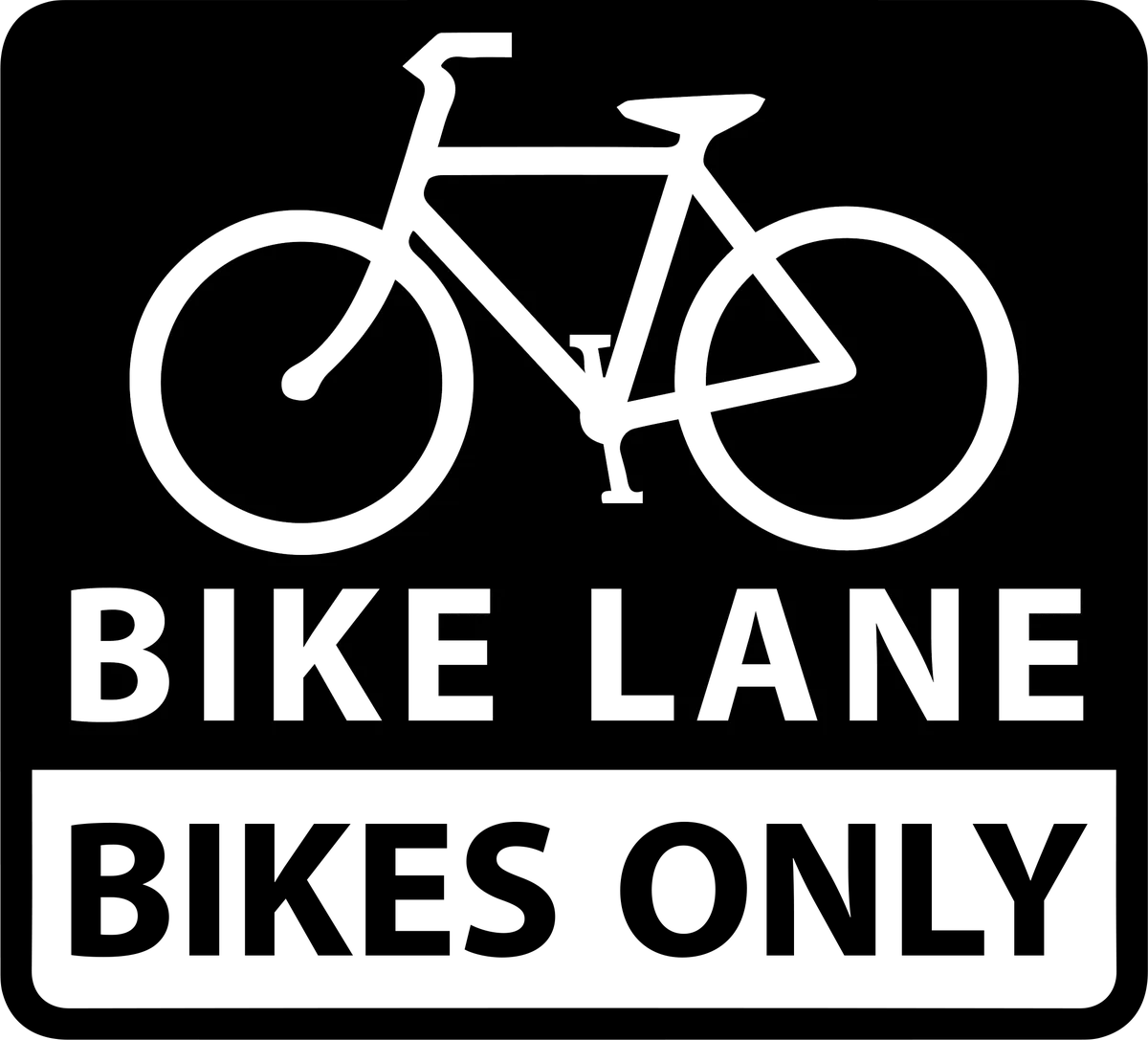 Bike Lane – Bikes Only: bicycle t-shirt design with the words “BIKE LANE BIKES ONLY”