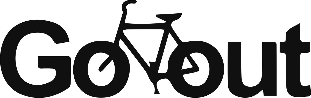 Go out: bicycle t-shirt design with the words “Go out”