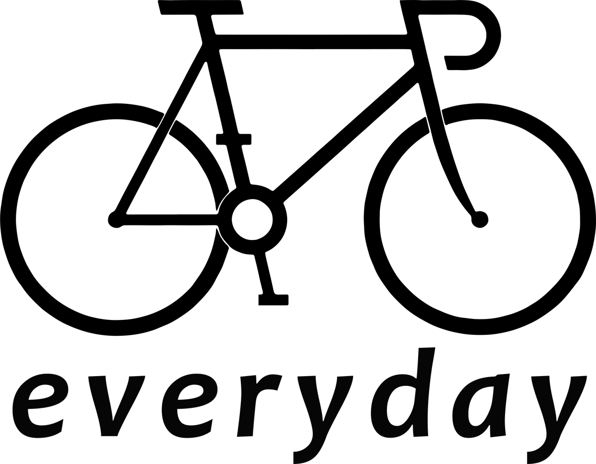 Bike Everyday: bicycle t-shirt design with the words “everyday”