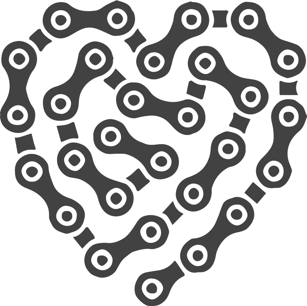 Chain Heart: bicycle t-shirt design
