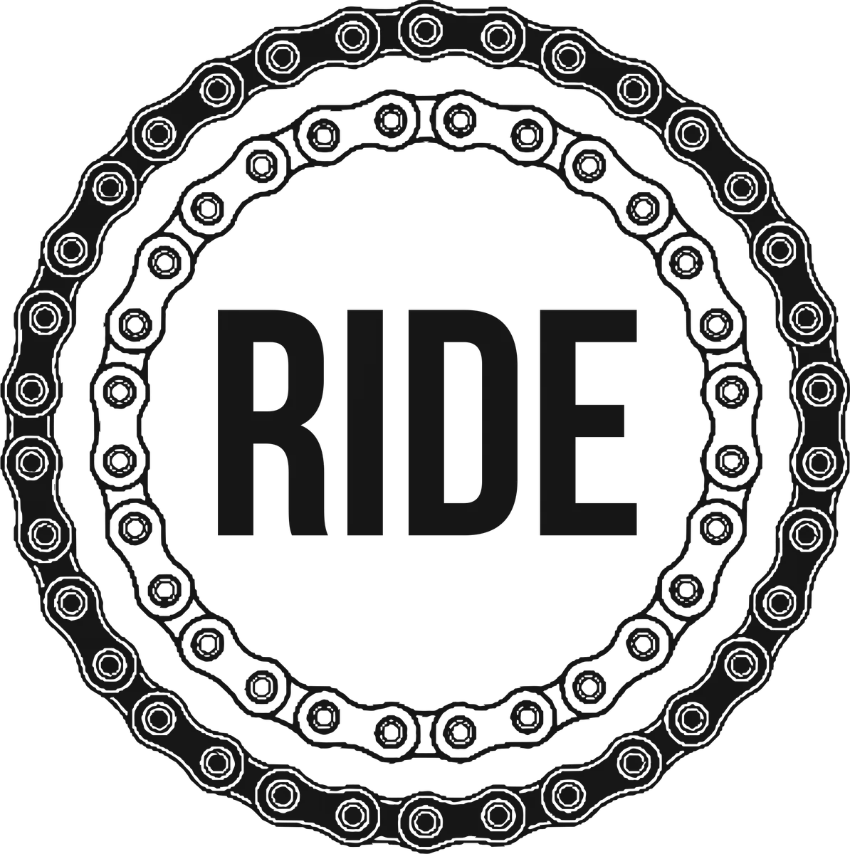 Escape your Chains – Ride: bicycle t-shirt design with the words “RIDE”