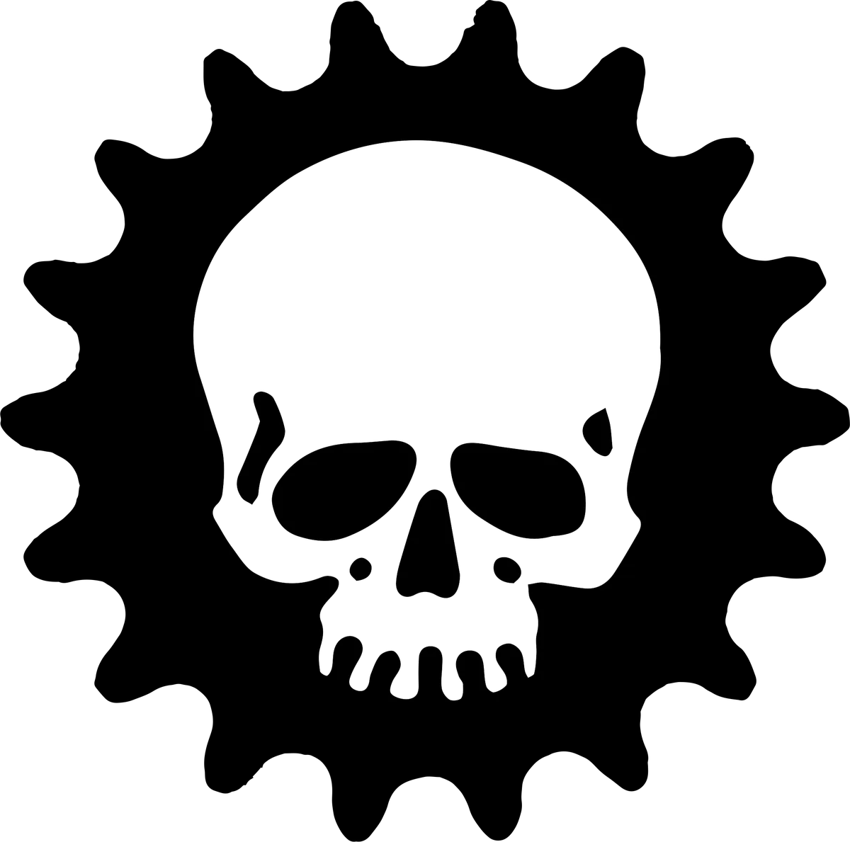 Cog and Skull: bicycle t-shirt design