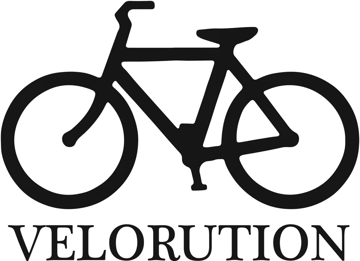 Velorution: bicycle t-shirt design with the words “VELORUTION”