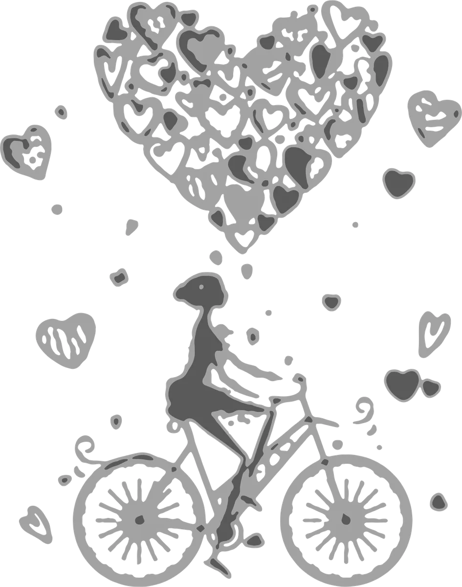 Bicycle Heart Girl: bicycle t-shirt design