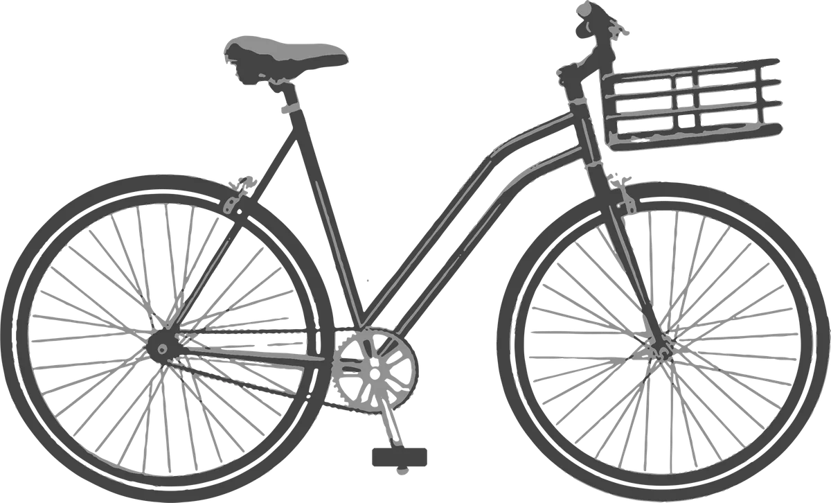 City Bicycle with a Basket: bicycle t-shirt design