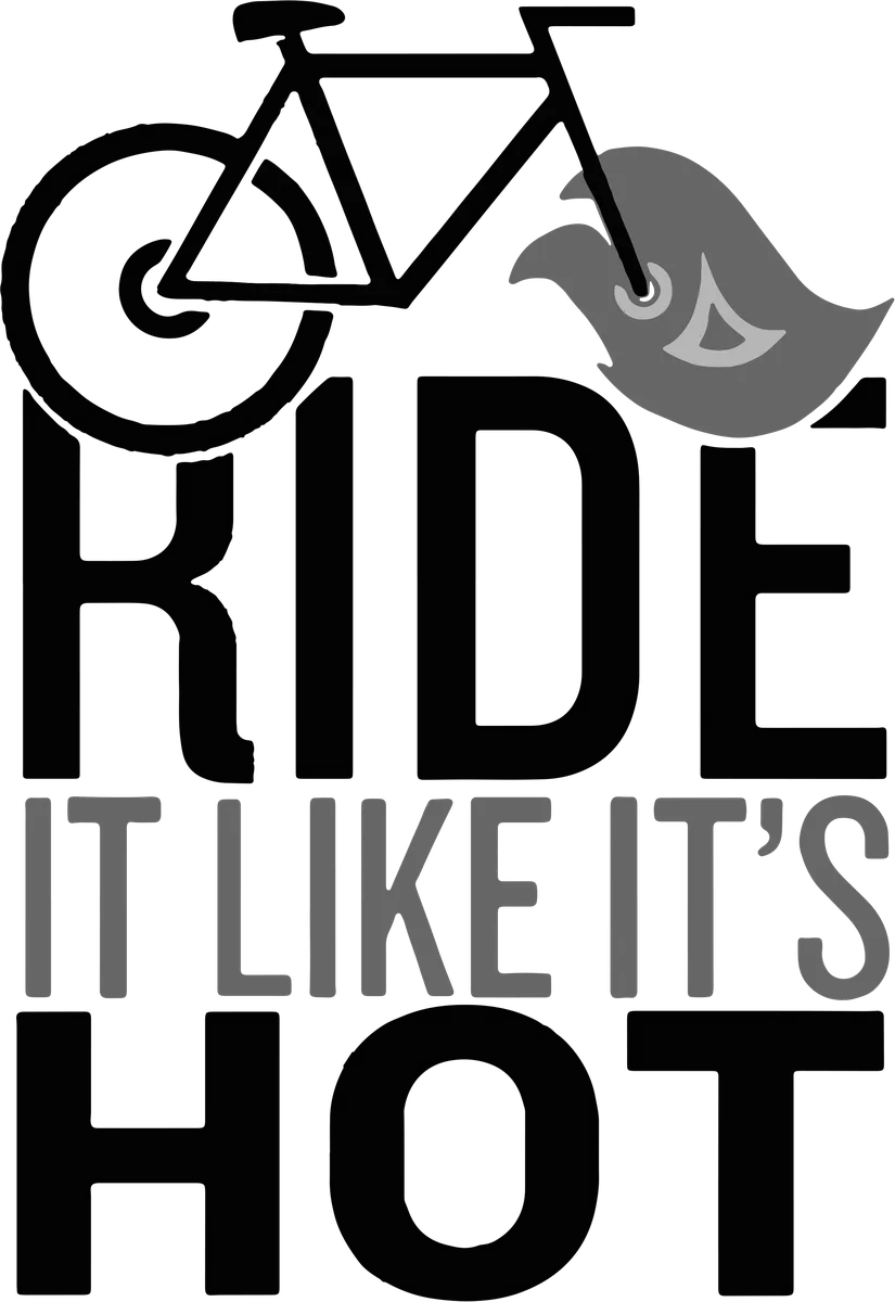 Ride It Like It'S Hot: bicycle t-shirt design with the words “RIDE IT LIKE IT'S HOT”