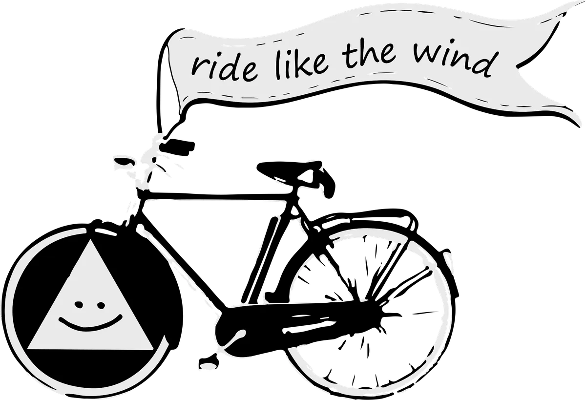 ride like the wind: bicycle t-shirt design with the words “ride like the wind”