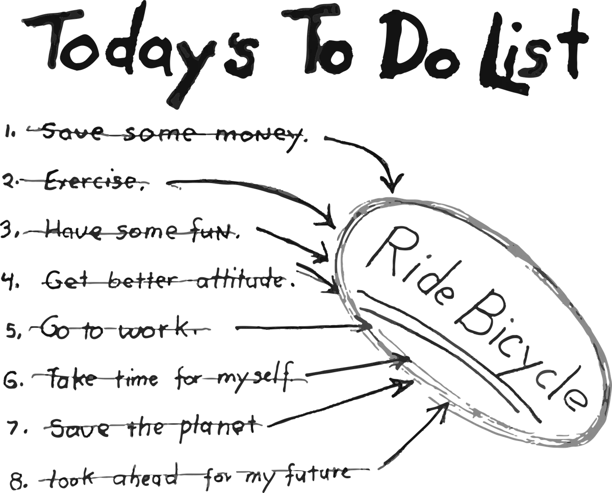 Today's To Do List 1. Save some money…: bicycle t-shirt design