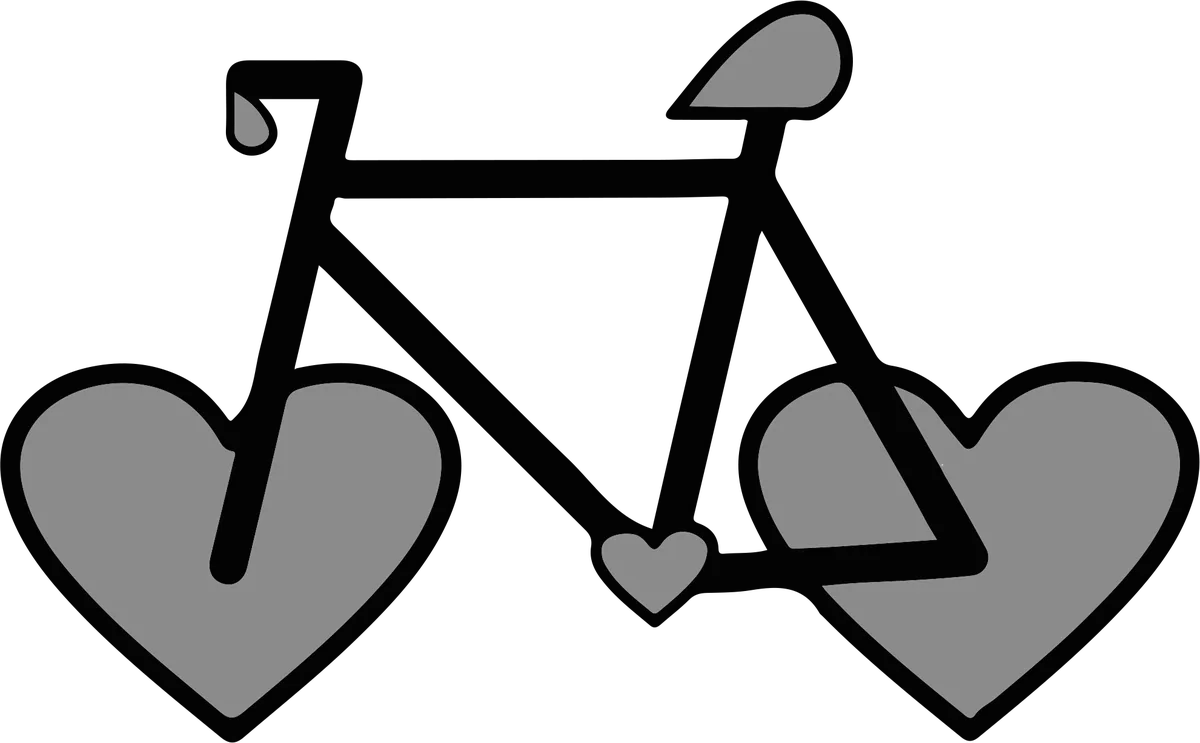 Bicycle with Heart Wheels: bicycle t-shirt design