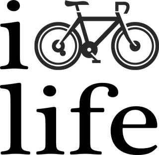 I Bike Life: bicycle t-shirt design with the words “i bike life”