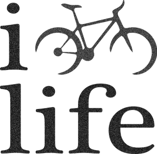 i bike life: bicycle t-shirt design with the words “i bike life”