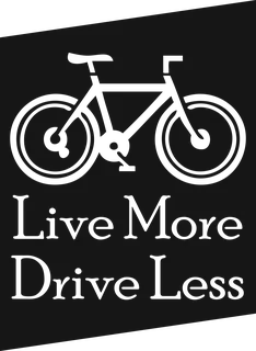 Live More Drive Less: bicycle t-shirt design with the words “Live More Drive Less”