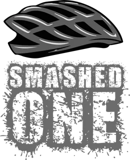 Smashed One: bicycle t-shirt design with the words “SMASHED ONE”