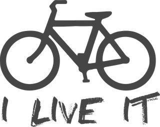 I Live It: bicycle t-shirt design with the words “I LIVE IT”