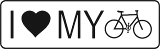 I (heart) my Bike: bicycle t-shirt design with the words “I LOVE MY BIKE”