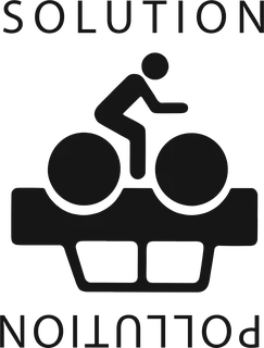 Solution – Pollution: bicycle t-shirt design with the words “SOLUTION POLLUTION”