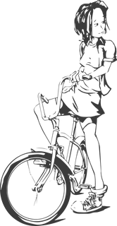 Girl on a Bicycle: bicycle t-shirt design
