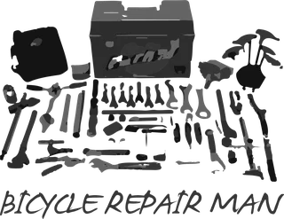 Bicycle Repair Man: bicycle t-shirt design with the words “BICYCLE REPAIR MAN”