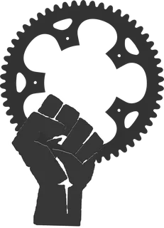 Chainring and Fist: bicycle t-shirt design