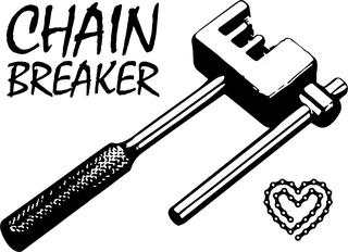 Chain Breaker: bicycle t-shirt design with the words “CHAIN BREAKER”