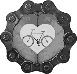 Chain Heart Bicycle: bicycle t-shirt design