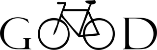 Good: bicycle t-shirt design with the words “GOOD”